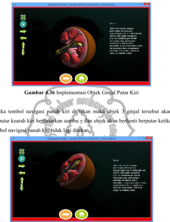 Gambar 4.37 Implementasi Objek Ginjal Putar Atas 