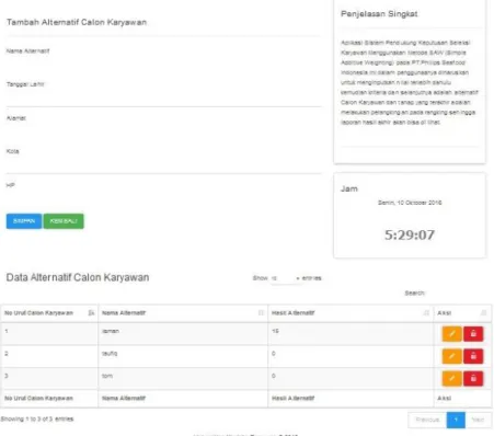 Gambar 9 Desain Form Input Data Kriteria 