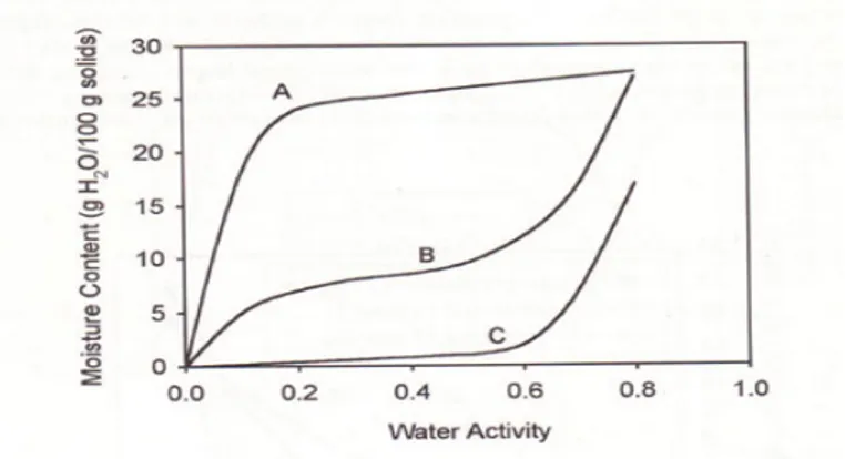 Gambar 1.  Kurva sorpsi isotermis secara umum (Anonim 2009) 