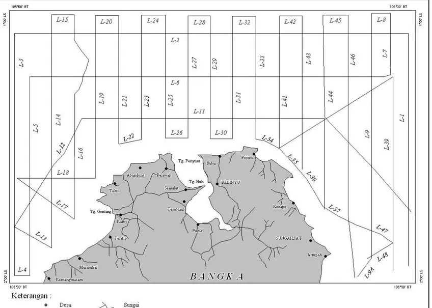 Gambar 3. Peta Lintasan Batimetri dan Seismik Refleksi