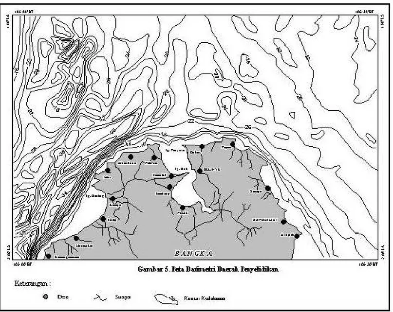 Gambar 4. Peta batimetri daerah penyelidikan