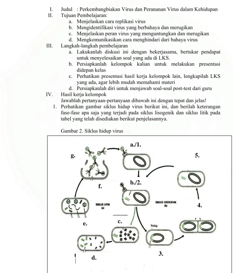 Gambar 2. Siklus hidup virus                                      d.  3.  4. 5. a./1. g