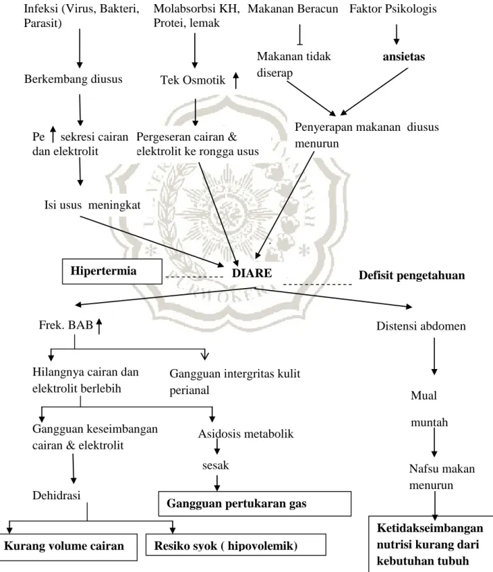 Gambar 2.1 pathway diare (Hardhi &amp; Amin, 2013) 