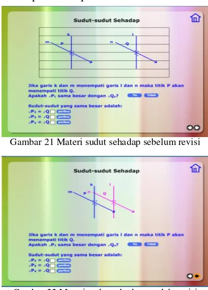 Gambar 22 Materi sudut sehadap setelah revisi  