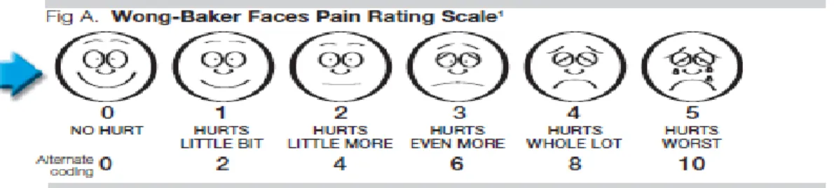 Gambar 2.6 Wong Baker Faces Pain Rating Scale (Rawal et al, 2008). 