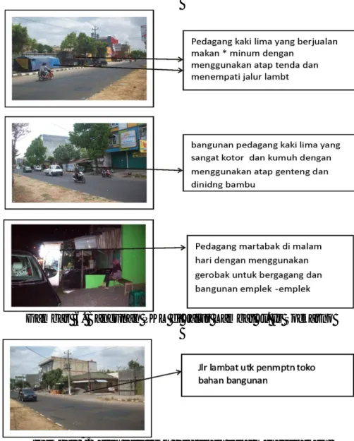 Gambar  6. Bangunan PKL di Jalur Lambat Jl. Ir Soekarno 