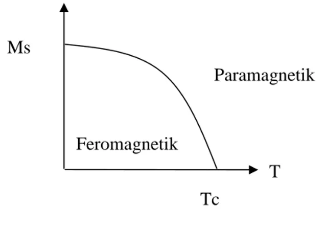 Gambar 2.8 menunjukkan arah momen magnet pada material feromagnetik  saat berada dalam pengaruh medan magnet dan tanpa pengaruh medan magnet