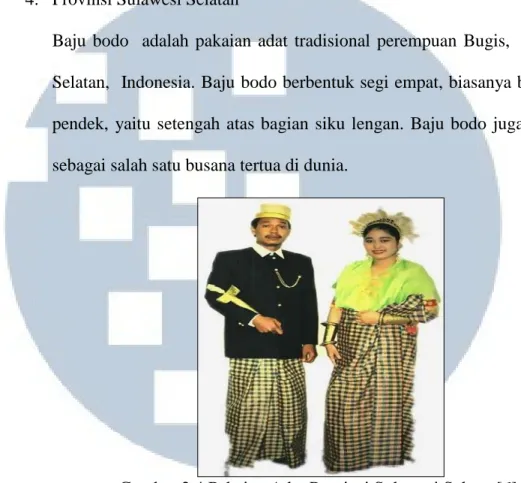 Gambar 2.4 Pakaian Adat Provinsi Sulawesi Selatan[6]. 