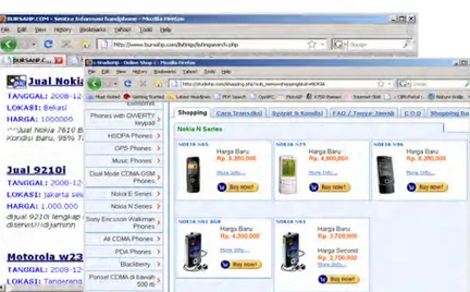 Gambar 1.8  Situs belanja online yang menyediakan layanan pembelian telepon genggam.