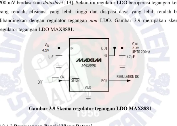 Gambar 3.9 Skema regulator tegangan LDO MAX8881 