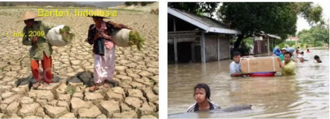Gambar  diatas  merupakan  dampak  dari  perubahan  iklim.  Salah  satunya  adalah  bencana  banjir