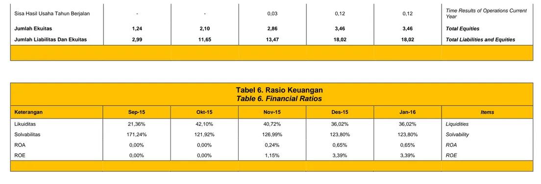 Tabel 6. Rasio Keuangan         Table 6. Financial Ratios