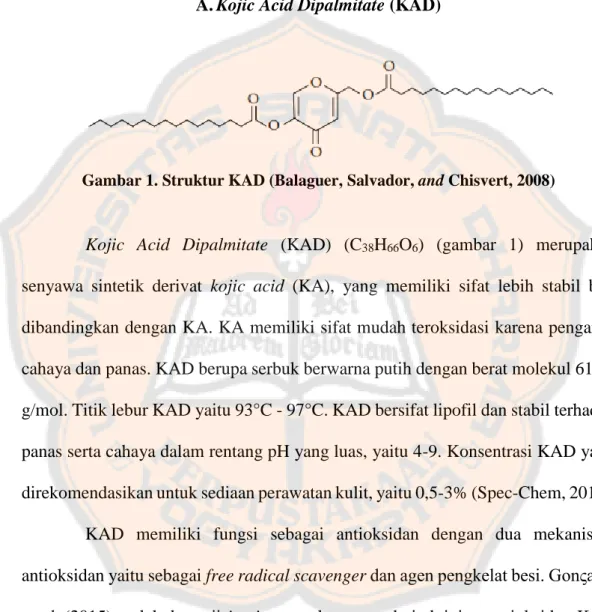 Gambar 1. Struktur KAD (Balaguer, Salvador, and Chisvert, 2008) 