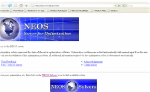Gambar 1 Tampilan Website NEOS Server 