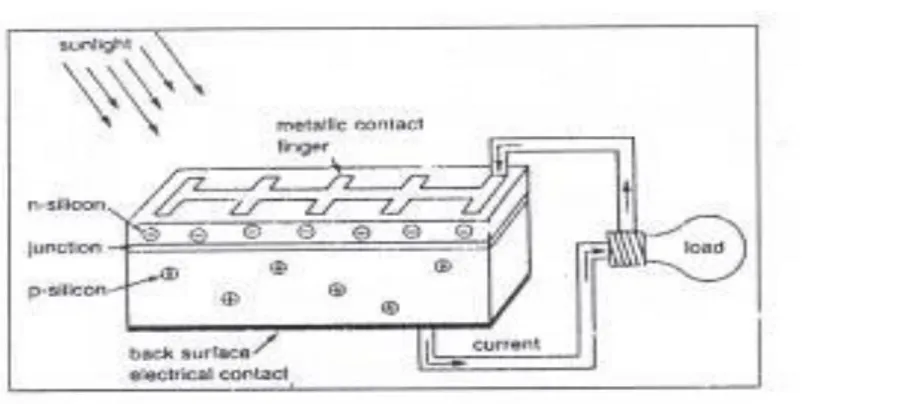 Gambar 2.7.  Diagram potongan sel surya  (Hamrouni, 2008) 