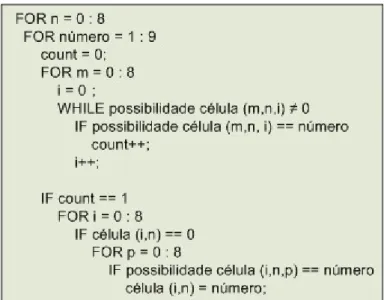 Figura 4.3 - Pseudocódigo da implementação em software da função Hidden Number, para  a verificação por colunas 