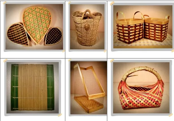 Gambar 1. Beberapa Jenis Produk Kerajinan Bambu dari Karti Aji Bamboo  Handycraft 