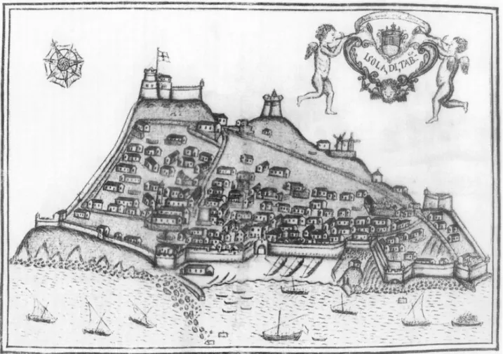 Figura 7.  Dibujo titulado “Isola di Tabarca a” (Simancas, MPD, XVII-14a)