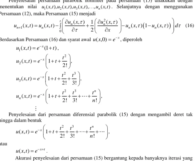 Gambar    3    Perbandingan  solusi  eksak  dengan  u 2 (x,  t)  dan  u 8 (x,  t)  dari  Persamaan  (15)  dengan  2  t 6  : (a)  0  x 2 , (b) x = 0