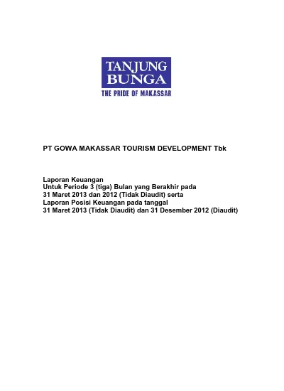 gowa makassar tourism development tbk