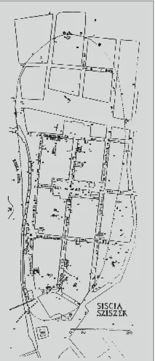 Fig. 5 Remains of Roman architec- architec-ture discovered in the substrucarchitec-ture  of Sisak (D