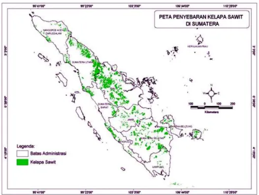 Tabel 2.  Luasan (Ha) sawit  di daerah  bergambut dan non gambut di Sumatera  hingga  2010