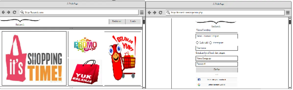 Gambar 2 dan 3 Interface Awal Sistem dan Registrasi Akun 