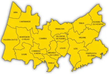 fig. 1 – Mapa do distrito de Coimbra  