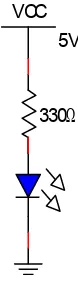 Gambar 2.4 Simbol dan rangkaian dasar sebuah LED