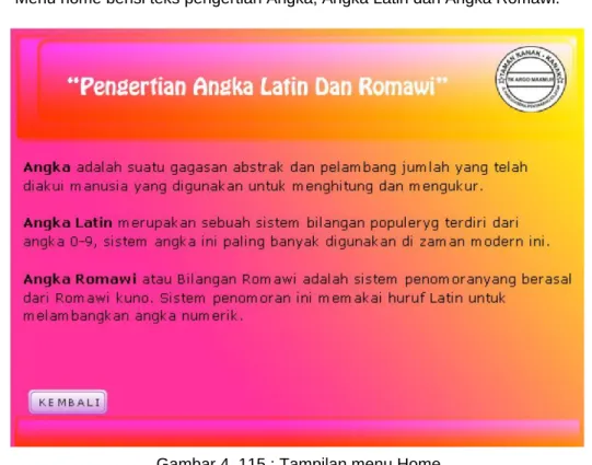 Gambar 4. 115 : Tampilan menu Home 