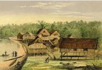 Gambar 1.3 Rumah suku Dayak yang dekat air