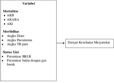 Gambar 2.1 Kerangka Konsep Penerapan Analisis Gerombol Untuk Melihat Derajat Kesehatan Masyarakat di Provinsi Sumatera Utara Tahun 2013 