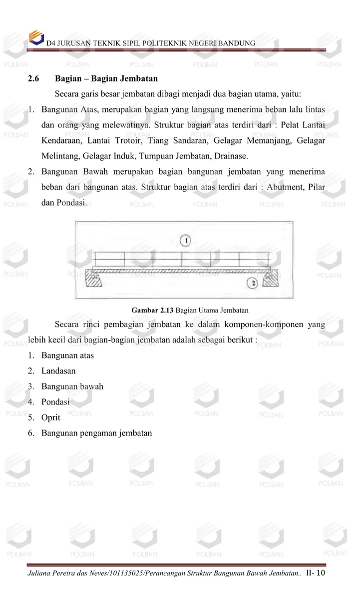 Gambar 2.13 Bagian Utama Jembatan  