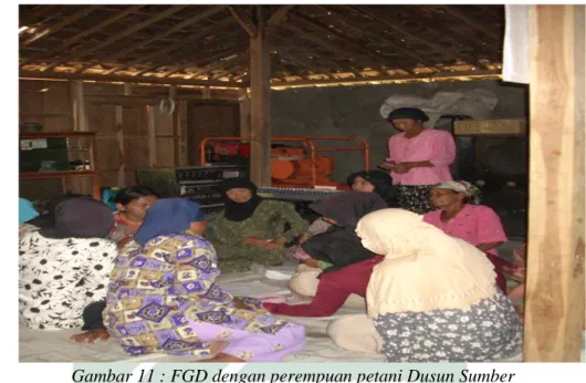 Gambar 11 : FGD dengan perempuan petani Dusun Sumber 