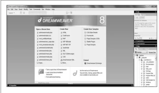 Gambar 2.10 Antar Muka Macromedia Dreamweaver 