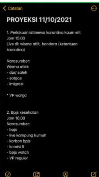 Gambar 3.11 Tampilan notes materi proyeksi 