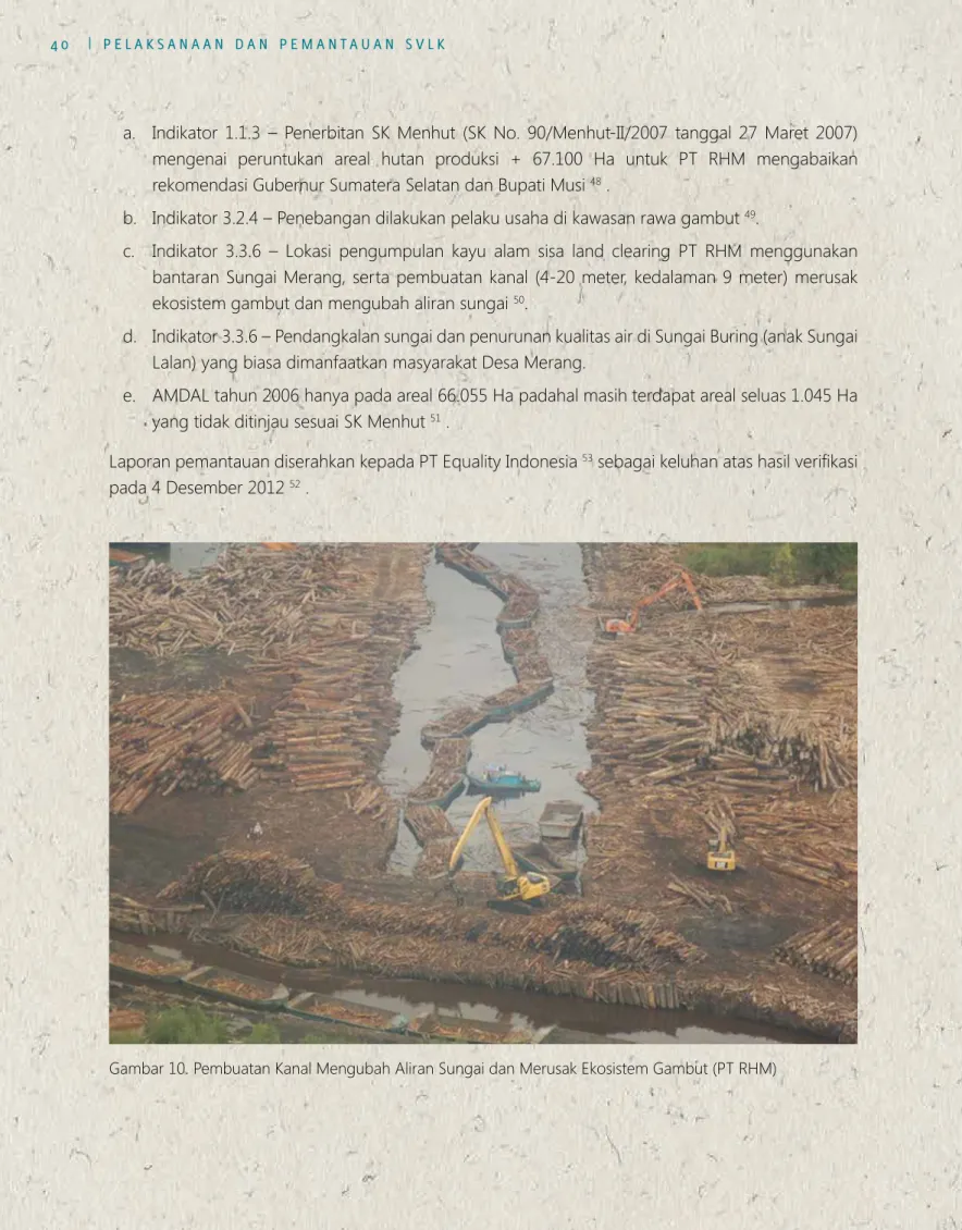 Gambar 10. Pembuatan Kanal Mengubah Aliran Sungai dan Merusak Ekosistem Gambut (PT RHM)