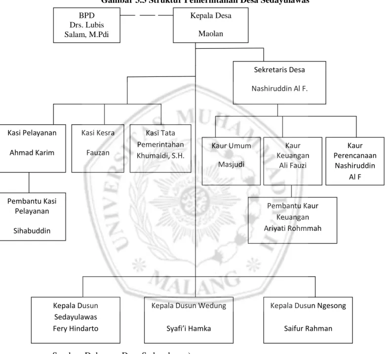 Gambar 3.3 Struktur Pemerintahan Desa Sedayulawas  