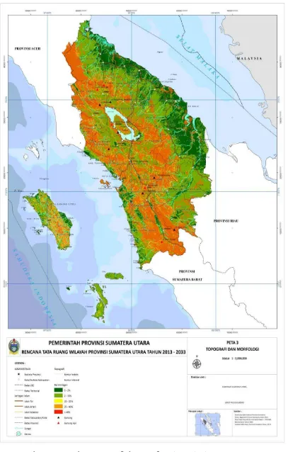 Gambar 4.1. Gambar Topografi dan Morfologi Provinsi Sumatera Utara 