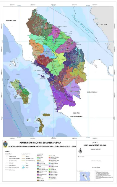 Gambar 4.2. Peta Administrasi Provinsi Sumatera Utara 