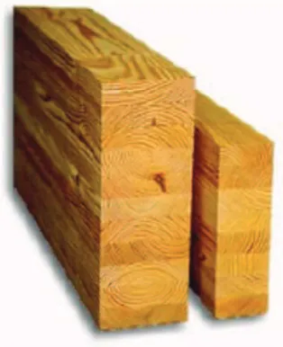 Gambar 1. Beberapa lamina kayu yang direkat dengan ba- ba-han adhesif menjadi glulam [ 1 ]