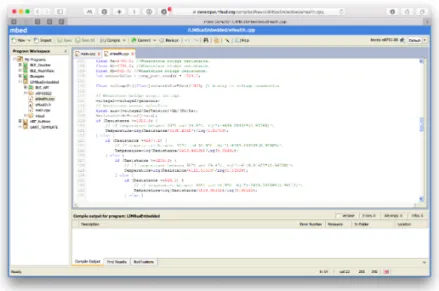 Figure 4.3: mbed online IDE with the LIMBusEmbedded project