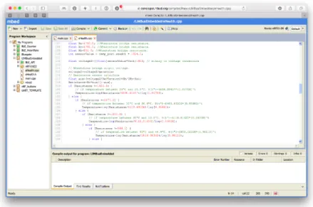 Figure 4.3: mbed online IDE with the LIMBusEmbedded project