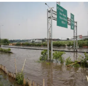 Gambar 3. Banjir Rob di Tol Sedyatmo tahun 2008  