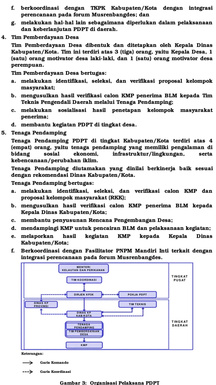 Gambar 3:  Organisasi Pelaksana PDPTKeterangan: