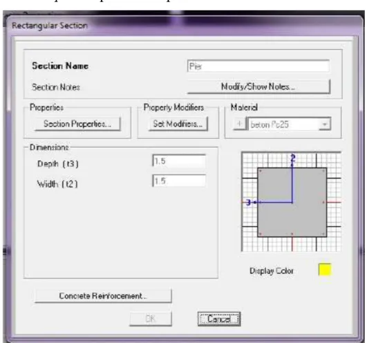 Gambar 2.6 Dimensi Pier
