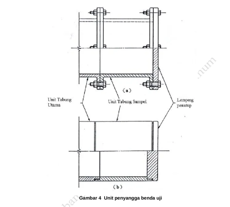Gambar 4  Unit penyangga benda uji  4.1.2.2   Bahan 