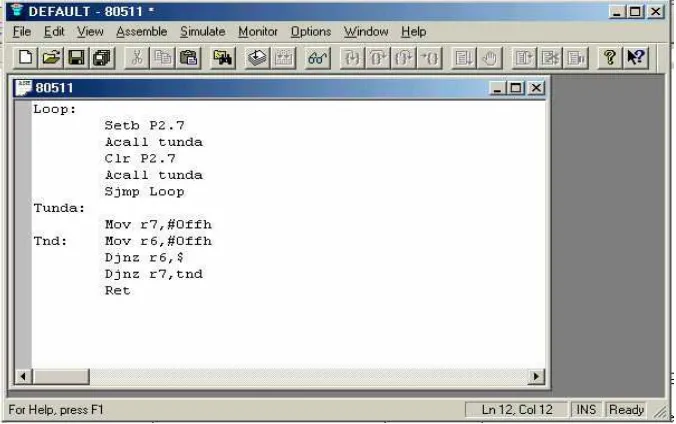 Gambar  2.6.   8051 Editor, Assembler, Simulator (IDE) 