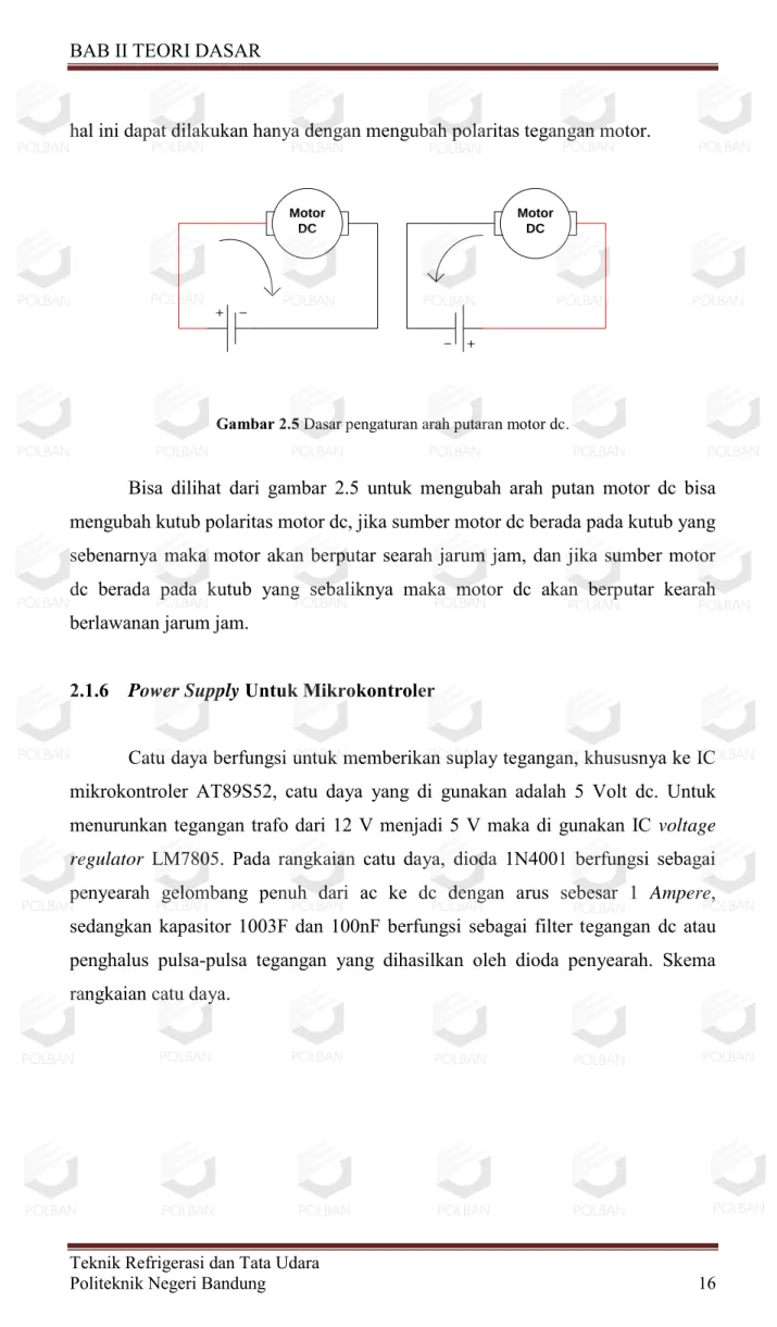 Gambar 2.5 Dasar pengaturan arah putaran motor dc. 