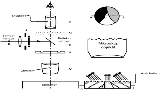 Gambar 4. Susunan skematik sistem mikroskop 